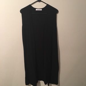 Azul by moussy long black vest knit size S NWT